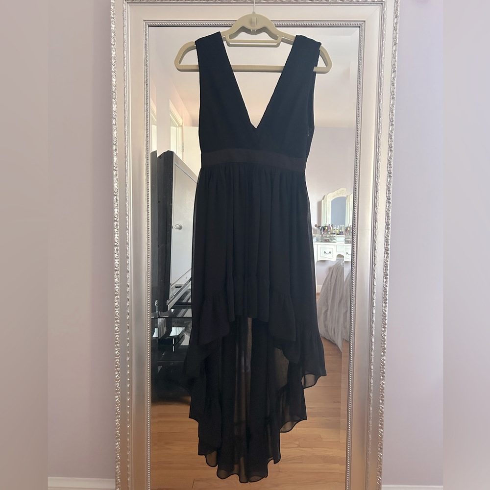 SANDRO Paris Black Pray Dress Deep V-Neck Sleeveless Size 0/XS